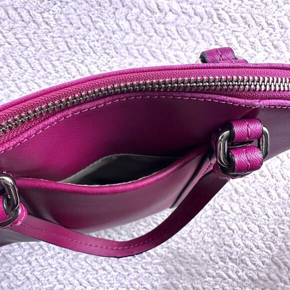 Coach F25671 Peyton Cora Dome Satchel Magenta Saffiano Leather Top Handle Bag - Picture 8 of 16